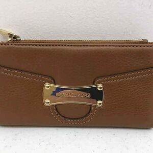 Michael Kors MK Brown Continental Zip Wallet Tan Leather